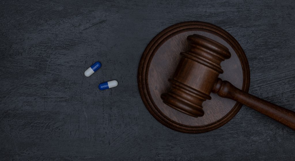 Gavel and pills